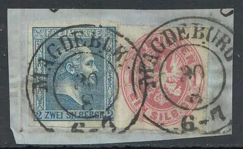 Preußen, Mi.Nr. 11 + 16, König Friedrich-Wilhelm IV. u. Preuß. Adler gestempelt 
