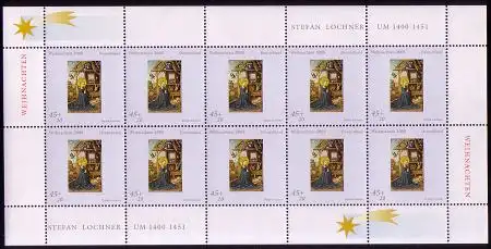 D,Bund Mi.Nr. Klbg.2492 Weihnachten 2005 Gemälde v.Lochner, Anbetung (m.10x2492)