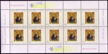 D,Bund Mi.Nr. Klbg.2493 Weihnachten 2005 Gemälde v.Lochner, M.gottes (m.10x2493)