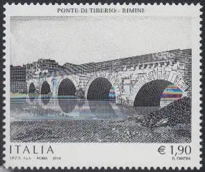 Italien Mi.Nr. 3690 Kulturelles Erbe, Tiberius Brücke über den Marecchia (1,90)