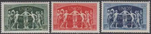 Frankreich MiNr. 868-70 75Jahre UPU (3 Werte)