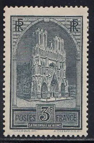 Frankreich MiNr. 256 Type I, Bauwerke: Kathedrale von Reims