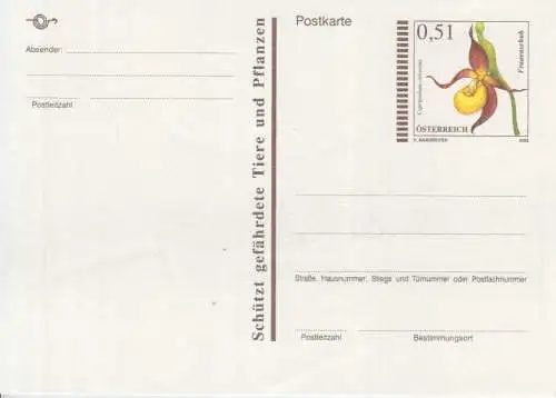 Österreich, Postkarte Mi.Nr. P 555 Frauenschuh