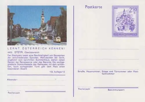 Österreich, Bildpostkarte Mi.Nr. P 455 Murau / 4400 Steyr, Oberösterreich