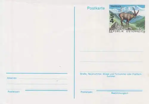 Österreich, Bildpostkarte Mi.Nr. P 487 Steinbock