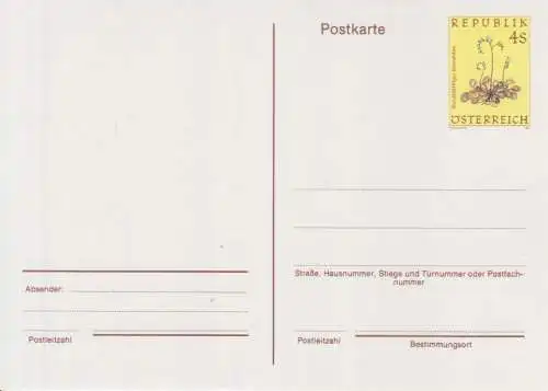 Österreich, Postkarte Mi.Nr. P 483 Rundblättriger Sonnentau