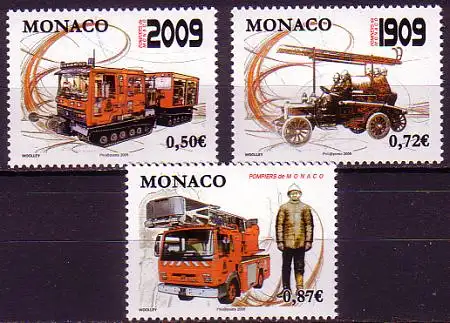 Monaco Mi.Nr. 2916-18 100 Jahre Feuerwehr (3 Werte)