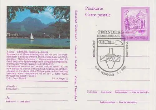 Österreich, Postkarte Mi.Nr. P 457/84/12 Almsee / STROBL, Salzburg