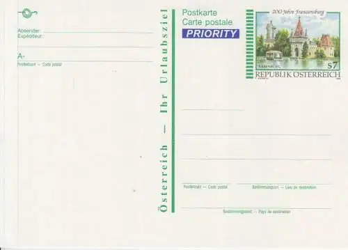 Österreich, Postkarte Mi.Nr. P 543 Franzenburg