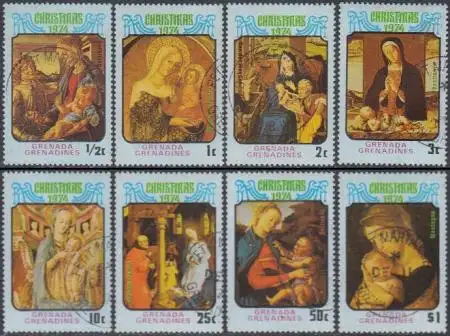 Grenada-Grenadinen Mi.Nr. 36-43 Weihnachten, Madonnengemälde (8 Werte)