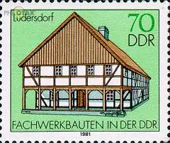 D,DDR Mi.Nr. 2628 Fachwerkbauten, Giebellaubenhaus Lüdersdorf (70)