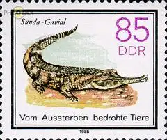 D,DDR Mi.Nr. 2956 Vom Aussterben bedrohte Tiere, Sunda-Gavial (85)