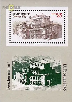 D,DDR Mi.Nr. Block 80 Wiedereröffnung der Semperoper, Dresden