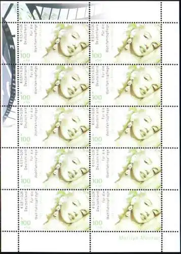 D,Bund Mi.Nr. Klbg. 2219A Marilyn Monroe, K 14 (m.10x2219A)