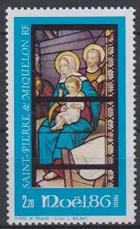 St. Pierre & M. Mi.Nr. 542 Weihnachten 1986, Heilige Familie