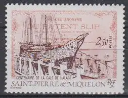 St. Pierre & M. Mi.Nr. 547, 100 Jahre Patent für Slipanlagen, Segelschiff