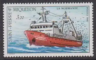 St. Pierre & M. Mi.Nr. 552 Fischer -  Schiff "La Normandie"