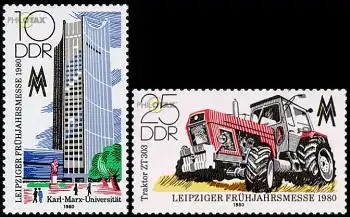 D,DDR Mi.Nr. 2498-99 Leipziger Frühjahrsmesse 80 (2 Werte)