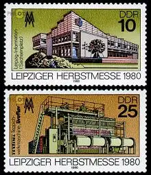 D,DDR Mi.Nr. 2539-40 Leipziger Herbstmesse 80 (2 Werte)