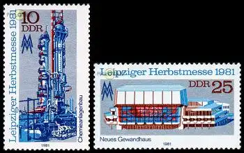 D,DDR Mi.Nr. 2634-35 Leipziger Herbstmesse 81 (2 Werte)