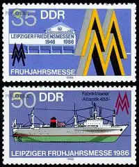 D,DDR Mi.Nr. 3003-04 Leipziger Frühjahrsmesse 86 (2 Werte)