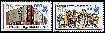 D,DDR Mi.Nr. 3080-81 Leipziger Frühjahrsmesse 87 (2 Werte)