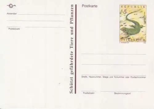 Österreich, Postkarte Mi.Nr. P 520 Smaragdeidechse