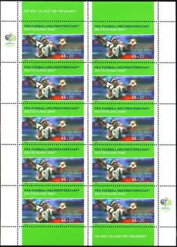 D,Bund Mi.Nr. Klbg. 2324 Fußball WM 2006 Deutschland, Volleyschuß (m.10x2324)