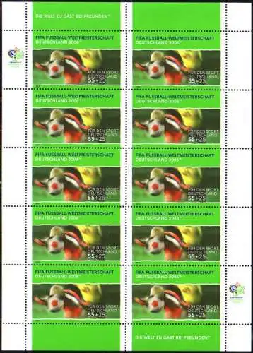 D,Bund Mi.Nr. Klbg. 2327 Fußball WM 2006 Deutschland, Kopfball (m.10x2327)