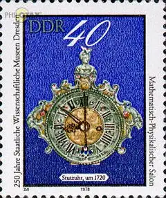 D,DDR Mi.Nr. 2374 Wissentschaftl. Museen Dresden, Augsburger Stutzuhr (40)