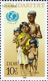 D,DDR Mi.Nr. 3275 Int. Solidarität, afrik. Kinder, UNICEF-Emblem (10+5)