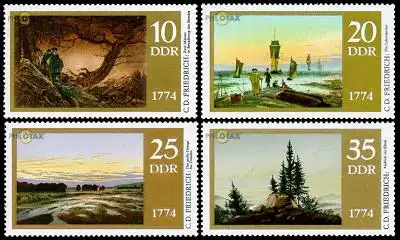 D,DDR Mi.Nr. 1958-61 200. Geburtstag Caspar David Friedrich (4 Werte)