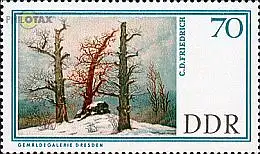 D,DDR Mi.Nr. 1267 Gemäldegalerie Dresden, C.D. Friedrich, Hünengrab Schnee (70)