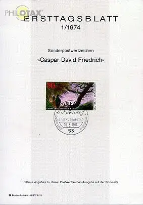 D,Bund Mi.Nr. 1/74 Caspar David Friedrich (Marke MiNr.815)