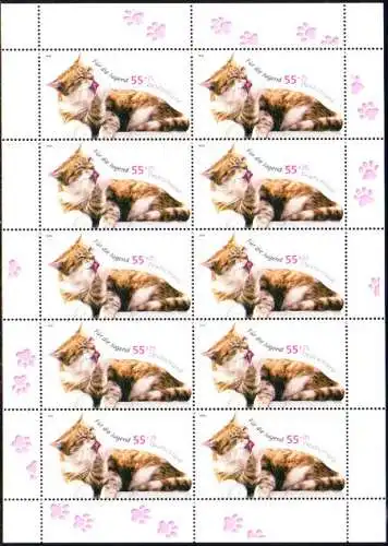 D,Bund Mi.Nr. Klbg. 2405 Jugend 2004, Sich putzende Katze (m.10x2405)