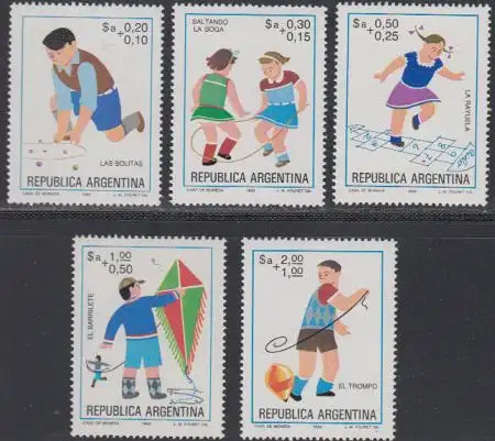 Argentinien Mi.Nr. 1626-30 Kinderspiele (5 Werte)