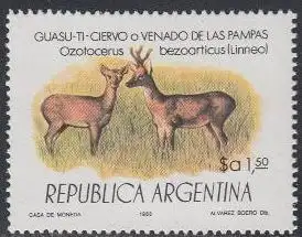 Argentinien Mi.Nr. 1632 Geschützte Tiere, Pampashirsch (1,50)