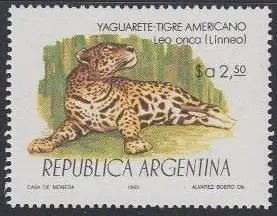 Argentinien Mi.Nr. 1634 Geschützte Tiere, Jaguar (2,50)