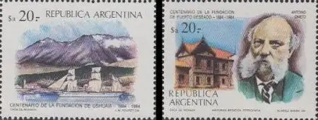 Argentinien Mi.Nr. 1715-16 100J. Ushuaia und Puerto Deseado (2 Werte)