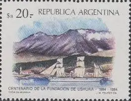 Argentinien Mi.Nr. 1715 100J. Ushuaia, Ansicht von Ushuaia, Schiff (20)