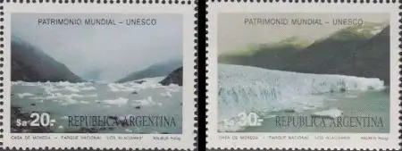 Argentinien Mi.Nr. 1717-18 Welterbe, Nationalpark Los Glaciares (2 Werte)