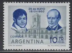 Argentinien Mi.Nr. 726 Juan Larrea und Domingo Matheu (10,70)