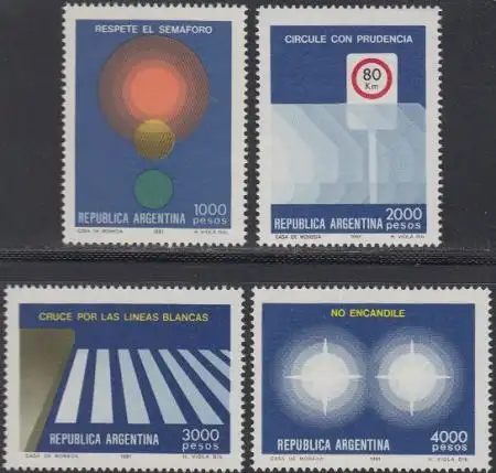 Argentinien Mi.Nr. 1543-46 Verkehrserziehung (4 Werte)