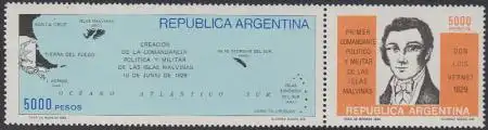 Argentinien Mi.Nr. Zdr.1568-67 Inbesitznahme der Falklandinseln 