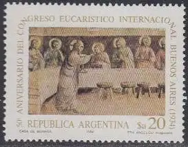 Argentinien Mi.Nr. 1711 Eucharistischen Kongreßes 1934, Gemälde Abendmahl (20)