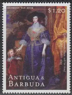 Antigua u.Barbuda Mi.Nr. 3094 400.Geb. van Dyck, Gemälde Henrietta Maria (1,20)