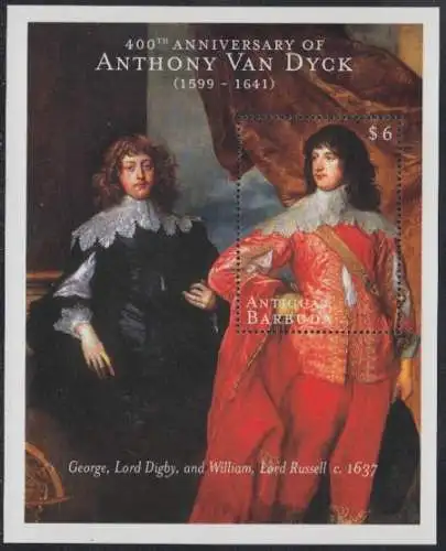 Antigua u.Barbuda Mi.Nr. Block 449 400.Geb. van Dyck, Gemälde Lord Russell 