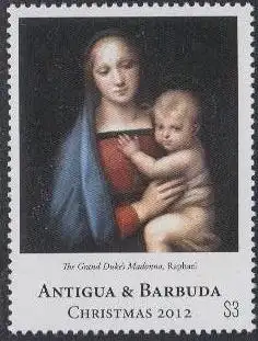 Antigua u.Barbuda Mi.Nr. 5046 Weihnachten, Gem.Die kleine Madonna, Raffael (3)