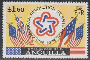 Anguilla Mi.Nr. 222A 200J.USA-Unabhängigkeit, Emblem, Flaggen (1,50)