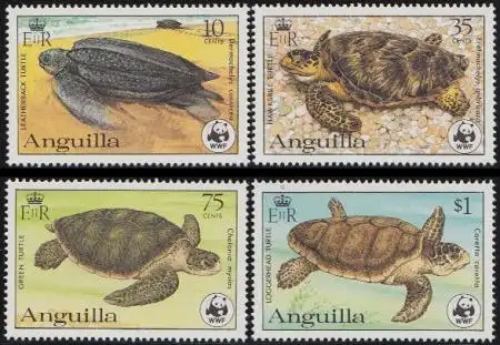 Anguilla Mi.Nr. 541-44 Weltweiter Naturschutz, Schildkröten (4 Werte)